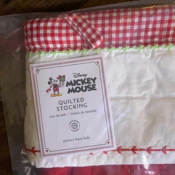 Pottery Barn Kids Disney Mickey Mouse Quilted Christmas Stocking - Picture 10 of 14